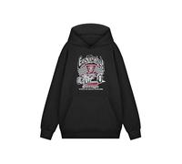 Gas Monkey Sweat à Capuche pour Hommes | Sweat-Shirt à Capuche Graphique avec Drapeaux de Course en Damier pour Adultes (Noir) | Mécanicien de Garage américain en détresse Custom Motors GMG