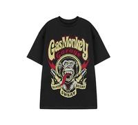 Gas Monkey T-Shirt Homme | T-Shirt Graphique à Manches Courtes American Garage pour Adultes (Noir) | Bougie d’allumage en détresse Bières de Sueur de Sang Haut de vêtements Coupe décontractée GMG