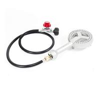 GAS ONE Tête de brûleur en fonte haute pression avec orifice de raccord en laiton avec régulateur haute pression et tuyau homologués CSA 0-20 PSI