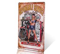 GAS SERVICE Plaque en métal pour garage pour homme Pin Up Poster antique Plateau Café Décoration murale