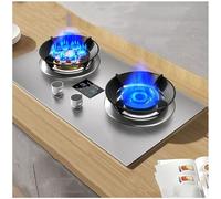 Gas Stove - 2 Burner Portable Gas HOB, Household Gas Cooker Stainless Steel, Caravan Cooktop Freestanding Table Top, for Home Kitchen Garden Catering Camping, Easy to Clean(Ng)