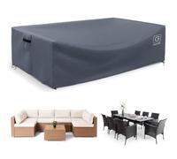 Gasadar Housses de Meubles de Patio imperméables pour Table Basse, Housse rectangulaire Robuste et Durable pour Table Basse d'extérieur, 122 x 71 x 33 cm (L x l x H), Gris