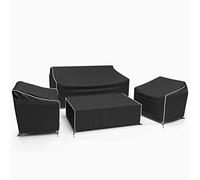 Gasadar Lot de 4 housses de protection imperméables pour meubles de jardin - Noir