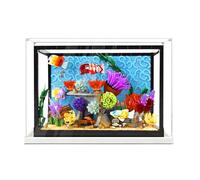 Gase d'affichage en acrylique transparent pour modèle Le-go 10366 d'aquarium tropical, boîte de rangement, boîte de présentation, compatible avec le modèle 10366 (vitrine uniquement) (base blanche - 3
