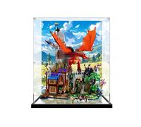 Gase d'affichage en acrylique transparent pour modèle Le-go 21348 Dragon Legend - Boîte de rangement transparente - Compatible avec le modèle 21348 (vitrine uniquement) (fond + miroir - 3 mm)