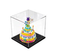 Gase de présentation en acrylique transparent pour modèle de gâteau d'anniversaire Le-go 40382, boîte transparente, boîte de rangement, boîte de présentation, compatible avec modèle 40382 (vitrine