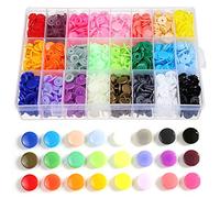 Gasea 408PCS 24 Couleurs Boutons-Pression en Résine T5 Plastique Snaps Bouton kit de Boutons Pour Couture Vêtements Artisanat Bricolage Outil