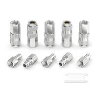 GASHER 10 Pièces 1/4 Inch Air Line Connectors, 1/4" BSP Female Thread Euro Airline Compressor Hose Fittings, Quick Connect Air Coupler Air Hose Fittings,Air Coupler & Air Plug Kit