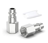 GASHER 2 Pièces 1/4 Inch Air Line Connectors, 1/4" BSP Female Thread Euro Airline Compressor Hose Fittings, Quick Connect Air Coupler Air Hose Fittings,Air Plug