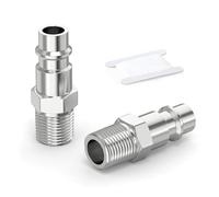 GASHER 2 Pièces 1/4 Inch Air Line Connectors, 1/4" BSP Male Thread Euro Airline Compressor Fittings, Quick Connect Air Coupler Air Hose Fittings,Air Plug