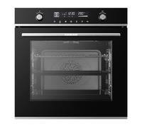 GASLAND ES616321DSH Four encastrable 60 cm, 74 l, 16 fonctions, chauffage rapide, air chaud, air fry, nettoyage à la vapeur d'eau, tiroir télescopique et molette rétractable, sécurité enfant, acier