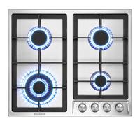GASLAND GH60SF Plaque de cuisson à gaz encastrable en acier inoxydable, 4 feux, 60 cm cuisinière à gaz butane avec brûleur Wok, puissance 8000W, compatible LPG/Gaz naturel