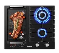 GASLAND GIH604BF Plaque mixte gaz et induction 60 cm avec brûleur wok et plaque de gril en fonte IHGD-S23C, ensemble de cuisson