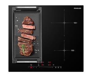 GASLAND IH604BF 60 cm Table de Cuisson à Induction Autonome avec une zone flexible, 4 zones de cuisson à induction encastrables, FlexInduction pour BBQ, PowerBoost, 7000W (Sans poêle à frire)