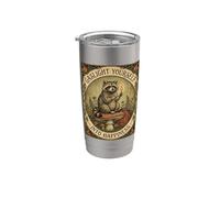 Gaslight Yourself Into Happiness Funny Raton laveur Vintage Meme Gobelet isotherme en acier inoxydable double paroi