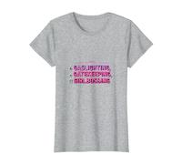 Gaslighting, Gatekeeping, Girlboss : Trendy Slogan T-Shirt, Femme, Gris Chiné, L