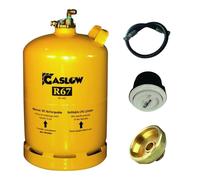 Gaslow Pack Bouteille GPL Rechargeable 11kg + Lyre + Boîte de Transfert Blanc + Adaptateur FR/IT