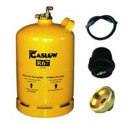 Gaslow Pack Bouteille GPL Rechargeable 11kg + Lyre + Boîte de Transfert Noire + Adaptateur FR/IT