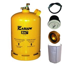 Gaslow Pack Bouteille GPL Rechargeable 11kg + Lyre + Boîte Transfert Noire + Adaptateur Recharge Europe + Couverture Isolante