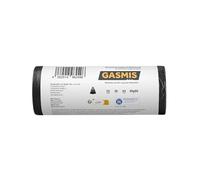 GASMIS Lot de 1 rouleau de 15 sacs poubelle avec cordon de serrage, 35 l, 23 microns, indéchirables et étanches, pour cuisine, salle de bain et bureau