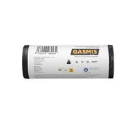 GASMIS Lot de 25 sacs poubelle avec cordon de serrage, 25 l, 20 microns, indéchirables et compacts, pour la maison, la salle de bain et le bureau, 1 rouleau