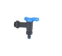 GASMIS Robinet d'écoulement pour citerne de Pluie, Robinet de Rechange en Plastique, pour réservoir d'eau de Pluie - avec Joint, écrou et raccord de Robinet, 3/4" 26,44 mm, Noir, 1 pièce