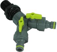 GASMIS Traversée de réservoir avec Robinet d’arrêt, vanne à 2 Voies 3/4" AG 26,44 mm x raccord de Robinet, poignée à ailettes, 1 pièce