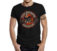 Gasoline Bandit T-Shirt de Motard avec Inscription Good Vibrations - Design Original de David Vicente - Noir - XXL