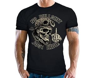 Gasoline Bandit T-shirt de motard "Old School Gentleman", Noir , Small