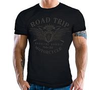 Gasoline Bandit - T-shirt de motard Racer : Road Trip, Noir , 3XL