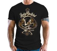 Gasoline Bandit T-Shirt Homme Rockabilly Hot Rod Lucky Bastard - Tee Shirt Biker Moto Racer Vintage Racing - Coton Épais Coupe Moderne - Idée Cadeau Motard Custom Car - L
