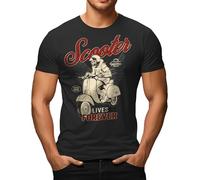 Gasoline Bandit T-Shirt Homme Scooter - Motorroller Fan «Scooter Lives Forever» | Vintage, Cadeau Motard, Style Urbain, L