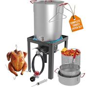GasOne Ensemble complet de cuiseur à dinde de 30 l et 10 l pour poissons, rampes et chaudières à poisson