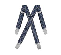 GASPARD Bretelles Homme Fines Géométriques - Elastique Résistant et Pinces Extra Fortes - Modèle en X - Fait en France - Taille Ajustable max 130cm - Garantie à Vie