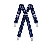 Gaspard Bretelles Homme Larges Fantaisie - Elastique Résistant et Clips Extra Fort - Modèle en X - Made in France - Taille Ajustable max 130cm - Garantie à Vie