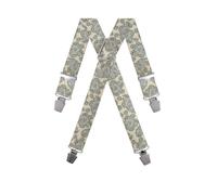 GASPARD Bretelles Homme Larges Fantaisie Paisley Crème - Elastique Résistant et Clips Extra Fort - Modèle en X - Made in France - Taille Ajustable max 130cm - Garantie à Vie