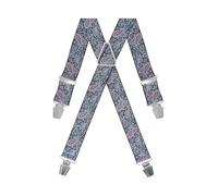 GASPARD Bretelles Homme Larges Fantaisie Paisley vert - Elastique Résistant et Clips Extra Fort - Modèle en X - Fabriqué en France - Taille Ajustable max 130cm - Garantie à Vie