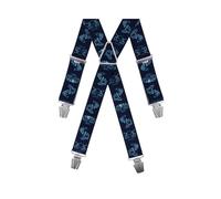 GASPARD Bretelles Homme Larges Fantaisie pécheur - Elastique Résistant et Clips Extra Fort - Modèle en X - Fait en France - Taille Ajustable max 130cm - Garantie à Vie