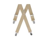 Gaspard Bretelles Homme Larges Unies - Elastique Résistant et Pinces Extra Fortes - Modèle en X - Fabrication française - Taille Ajustable max 130cm - Garantie à Vie