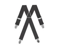 Gaspard Bretelles Homme Larges Unies - Elastique Résistant et Pinces Extra Fortes - Modèle en X - Fabrication française - Taille Ajustable max 130cm - Garantie à Vie
