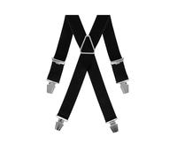 Gaspard Bretelles Homme Larges Unies - Elastique Résistant et Pinces Extra Fortes - Modèle en X - Fabrication française - Taille Ajustable max 130cm - Garantie à Vie