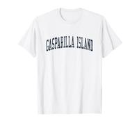 Gasparilla Island FL Vintage Athletic Sports JSN2 Imprimé Bleu marine T-Shirt