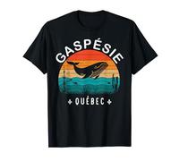 Gaspésie Baleine Vie Marine Océan Rétro T-Shirt