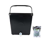Gaspillage Alimentaire Poubelle à Compost de Cuisine avec Robinet et Couvercle for comptoir compacteur Seau Fermentation du(Noir)