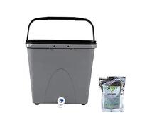 Gaspillage Alimentaire Poubelle à Compost de Cuisine avec Robinet et Couvercle for comptoir compacteur Seau Fermentation du(Grigio)