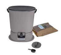 Gaspillage Alimentaire Seau à Compost Système de compostage intérieur Seaux Cuisine avec Robinet et Couvercle hermétique(Grigio)