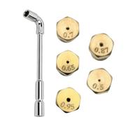 Gass Gas Stove Nozzle | 5 Pieces Brass Heat Resistant Heavy-Duty Universal | As Stoe Conversion Nzzle Wrench Kit For Kitchen, Restaurant, Cafeteria, Outdoors, Backyard, Patio, Garage, Workshop Effici