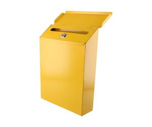 Gastagrav Boîte aux lettres murale rustique avec serrure, un ajout charmant à votre décoration d'intérieur, pour garder votre courrier en sécurité avec 2 clés pour plus de sécurité (jaune)