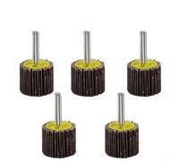 Gastagrav Lot de 5 disques à lamelles 16-40 mm Grain 80 Tige 6 mm Meules abrasives pour outil rotatif, perceuse électrique, ponçage, polissage du bois et du métal (30 mm)