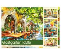 Gastgarten Idylle. Sommerliche Freude im Aquarellstil (Wandkalender 2027 DIN A2 quer), CALVENDO Monatskalender: Sommerlicher Leichtigkeit für schöne Stunden in gemütlicher Atmosphäre